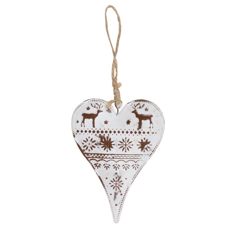 SUSPENSION EN METAL COEUR MONTAGNE 10X7CM