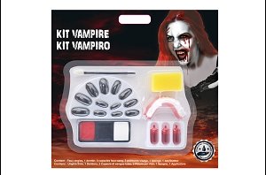 KIT MAQUILLAGE VAMPIRE AVEC FAUX ONGLES 21.5X21.5 CM