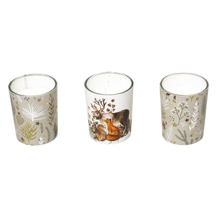 BOUGIE PARFUMEE PHOTOPHORE MARRON GLACE X3 PIECES 5X6CM