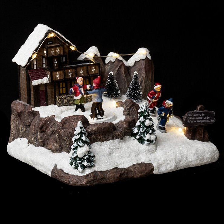 NUM 328 VILLAGE DE NOEL RANDO SKI 9LEDS