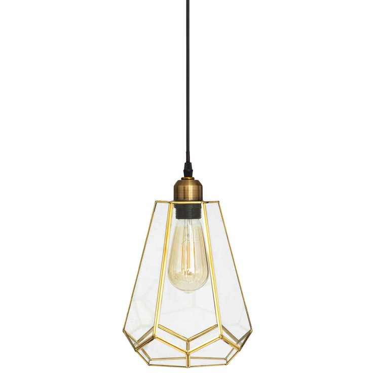SUSPENSION VERRE ULI DORE D.20CM