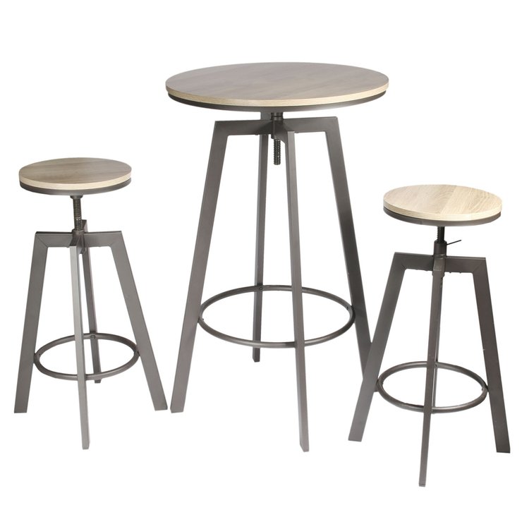 TABLE MANGE DEBOUT 2 TABOURETS REGLABLES ARIA