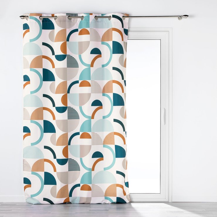 RIDEAU OEILLETS 140X260CM NEOLINE BLEU