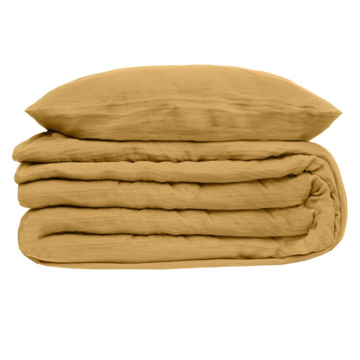 PARURE DOUBLE GAZE COTON OCRE 260X240CM