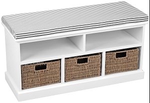 BANC BOIS 3 TIROIRS 90X34X46CM