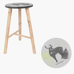TABOURET CERF 27.5X51CM M2