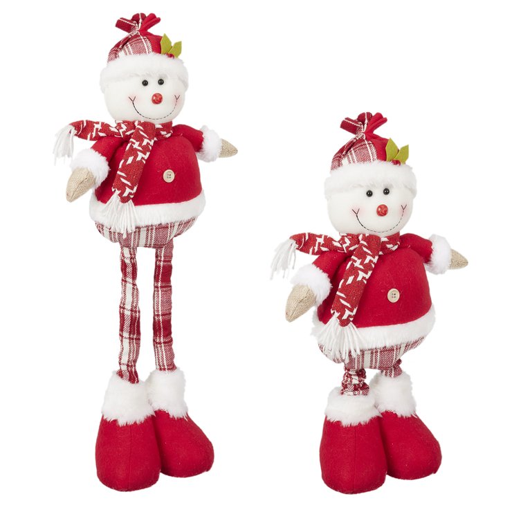 BONHOMME DE NEIGE JAMBES EXTENSIBLES 15X9X65CM