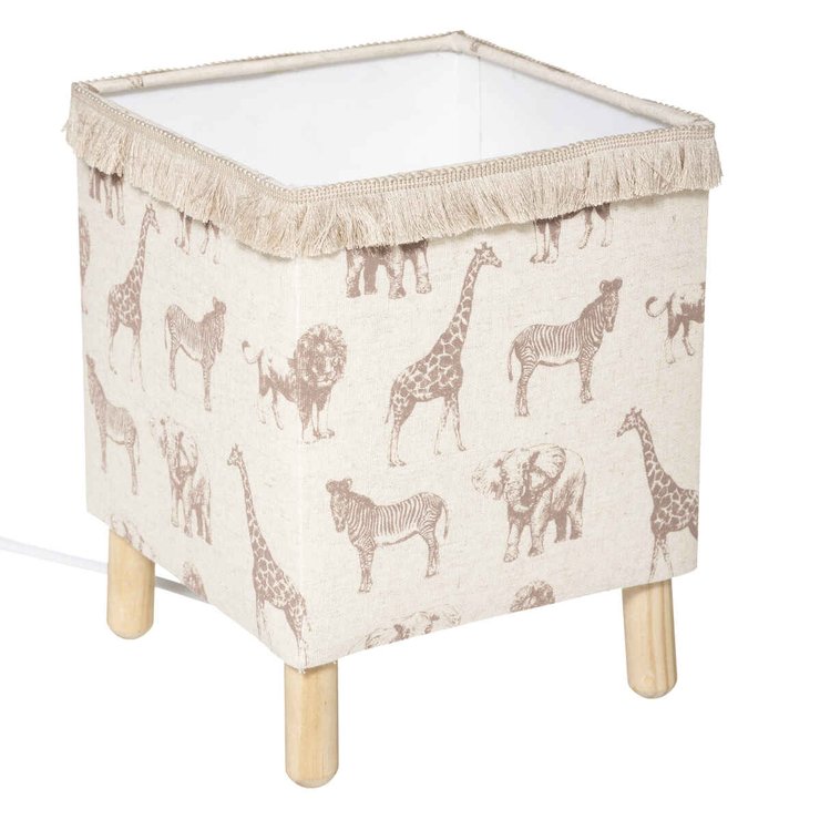 LAMPE 4 PIEDS BOIS SAVANE