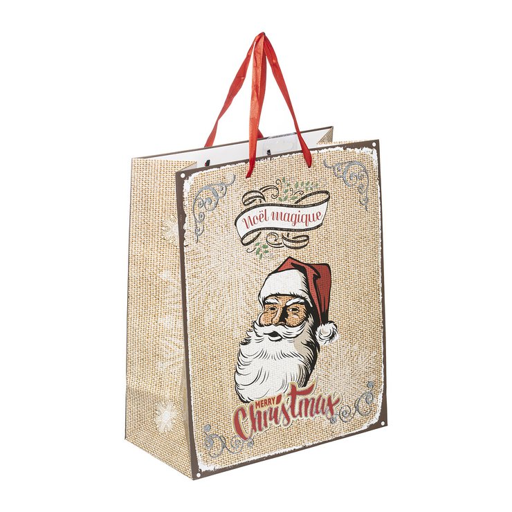 SAC CADEAU PERE NOEL D.26.7X12.5X33CM