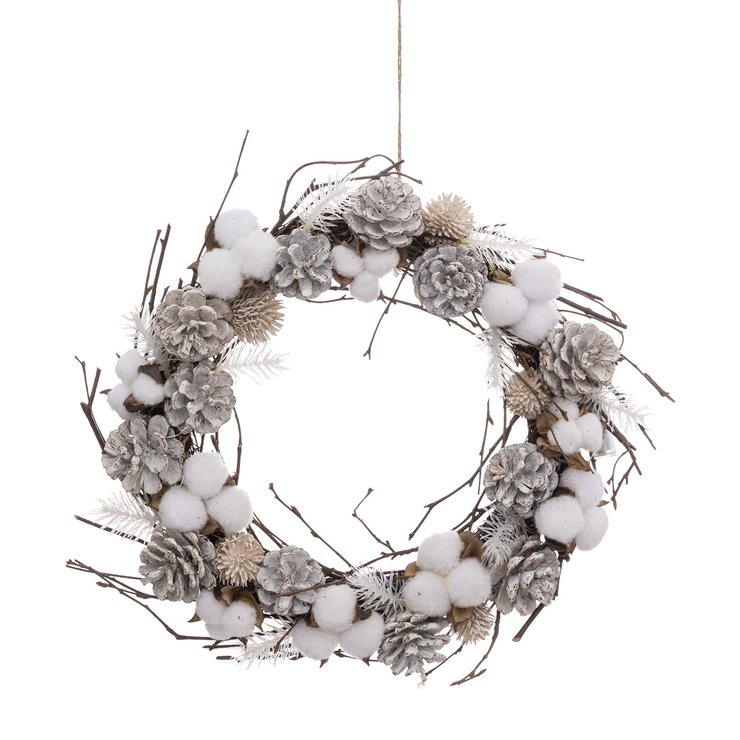 COURONNE LED BRANCHE COTON D.35CM
