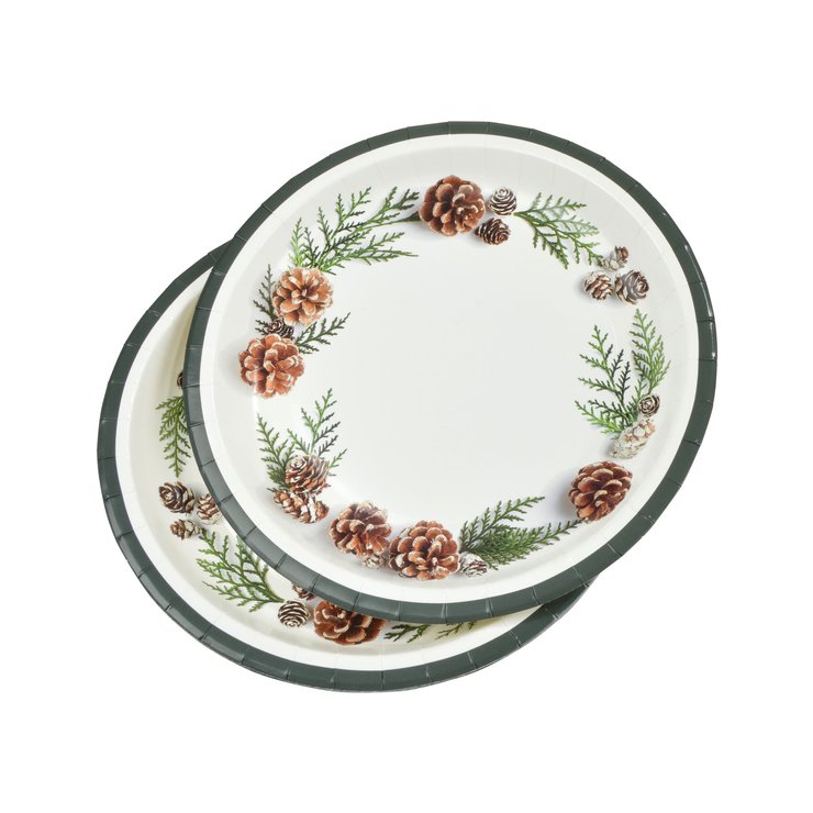 SET 6 ASSIETTES IMPRIMEES NOEL DECOR CADEAUX D.23CM