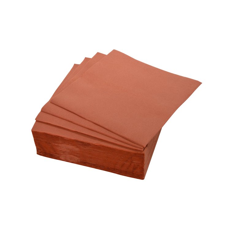 SET 40 SERVIETTES PAPIER 2 PLIS 38X38CM TERRACOTTA