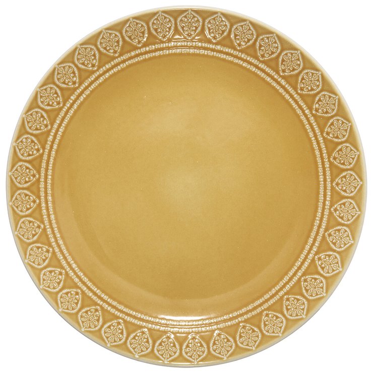 ASSIETTE PLATE IDYLLE FOLK JAUNE 27CM
