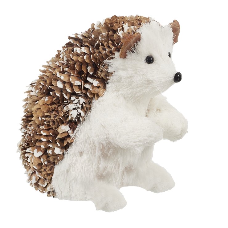 FIGURINE HERISSON DEBOUT POMMES DE PIN 14CM