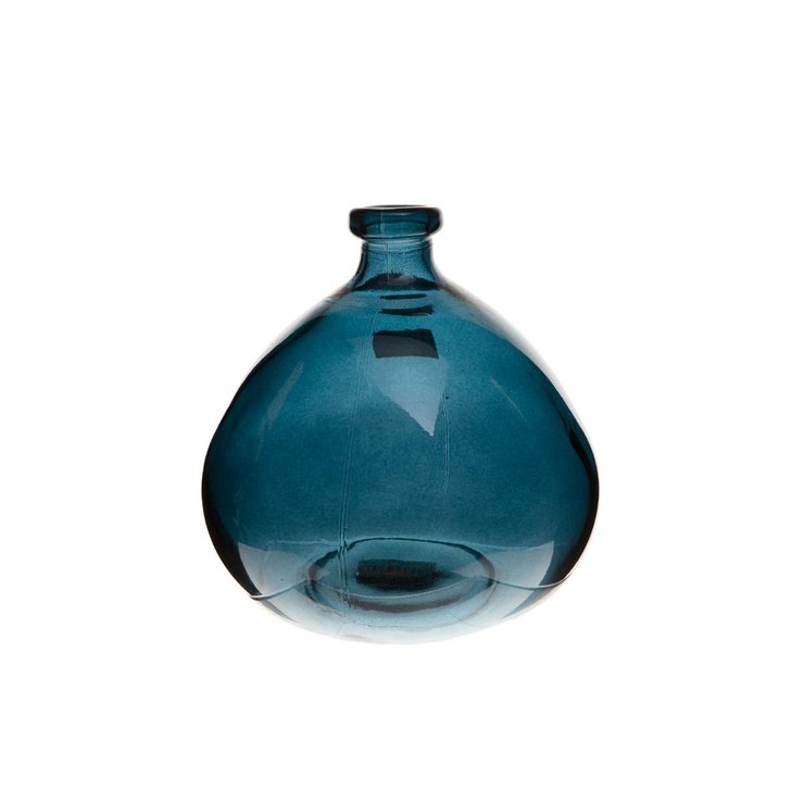 VASE ROND VERRE RECYCLE ORAGE D.23CM