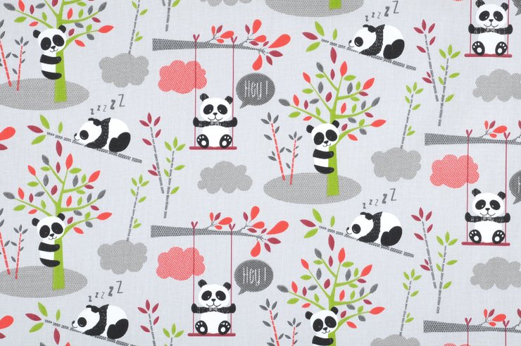 PANDIPANDA CRETONNE 160CM COTON GRIS-1