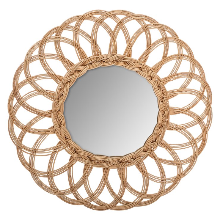 MIROIR ROTIN FLEUR MULTI D.50CM