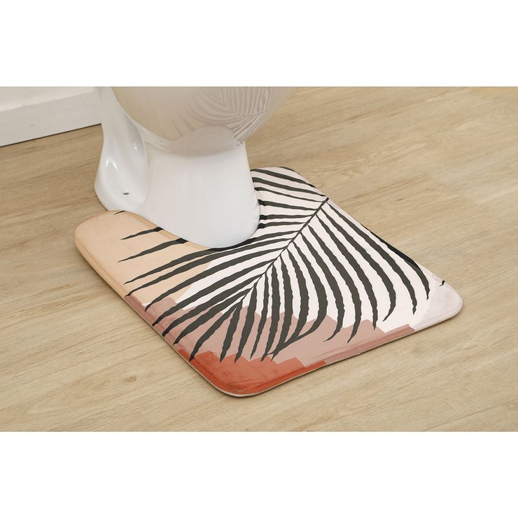 TAPIS CONTOUR WC MICROFIBRE IMPRIME 45X50CM MEDINA