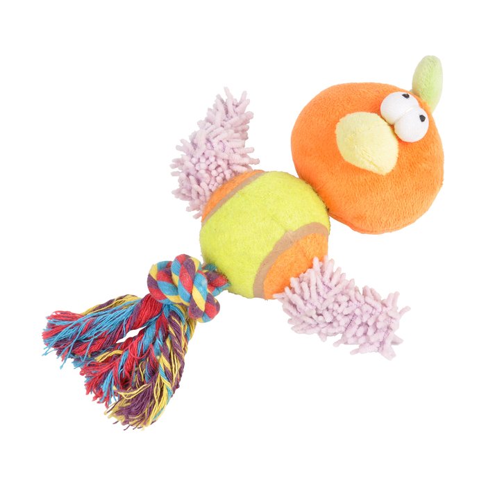 JOUET PELUCHE OISEAU ET CORDE SONORE 20CM MULTICOLORE