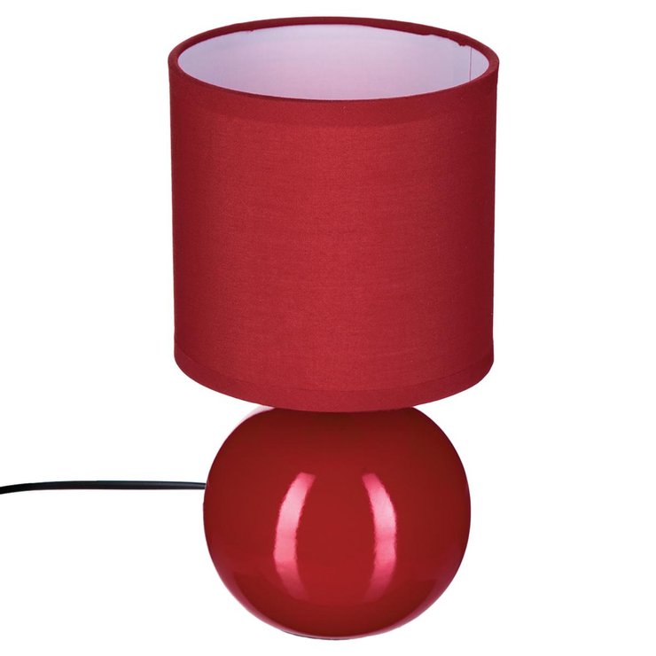 LAMPE CERAMIQUE BOULE ROUGE H.25CM