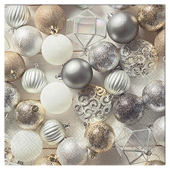 SET 20 SERVIETTES 3 PLIS 33X33CM BOUGIE GLAMOUR
