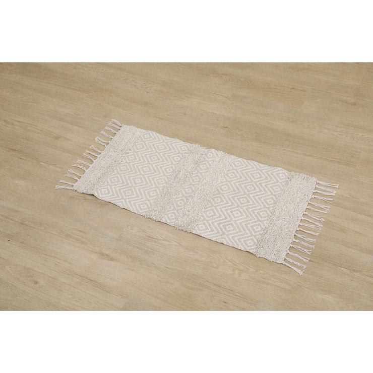 TAPIS PALMA COTON 45X90CM NATUREL BEIGE