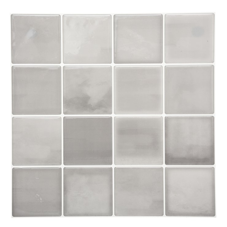 STICKER 16 CARREAUX GRIS D.30X30CM X2 PIECES