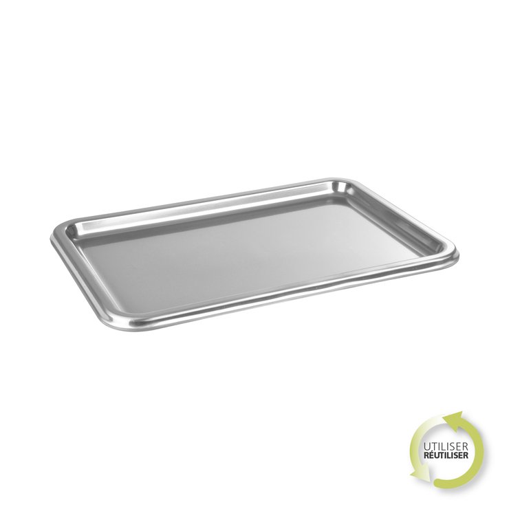 PLATEAUX RECTANGLE 35X25CM ARGENT X2 PIECES