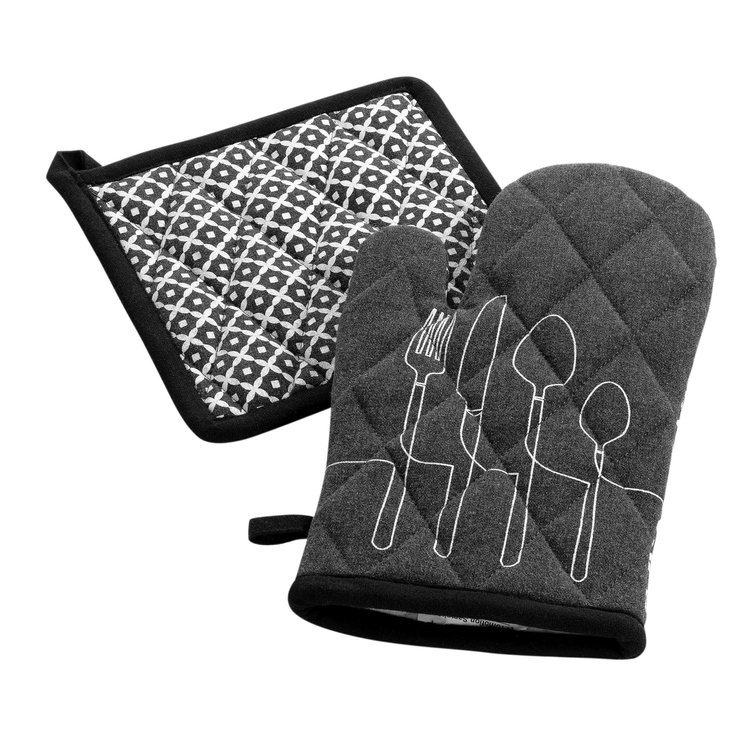 GANT ET MANIQUE RECYCLE IMPRIME ANTHRACITE