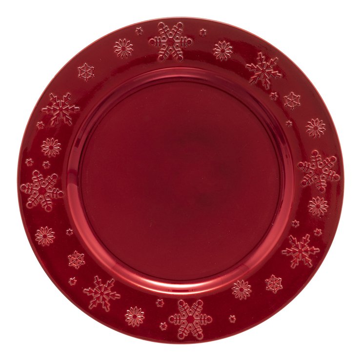 ASSIETTE PRESENTATION FLOCON ROUGE 33CM