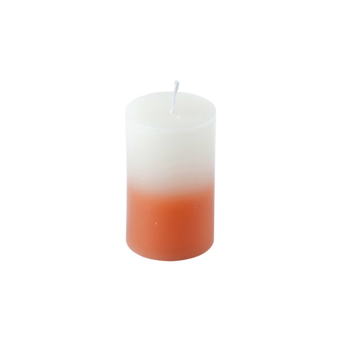 BOUGIE PILIER 5X8CM TIE DYE BLANC ET BLUSH