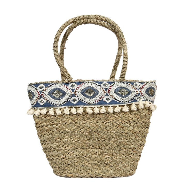 SAC DE PLAGE EN PAILLE 49X30CM