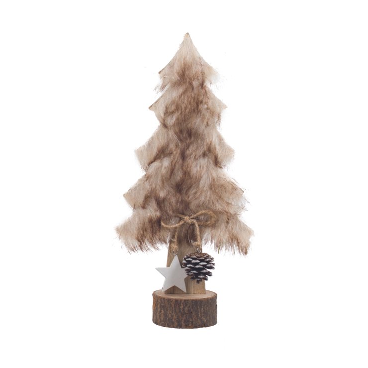 DECORATION SAPIN DE NOEL MARRON 13.5X6X28CM
