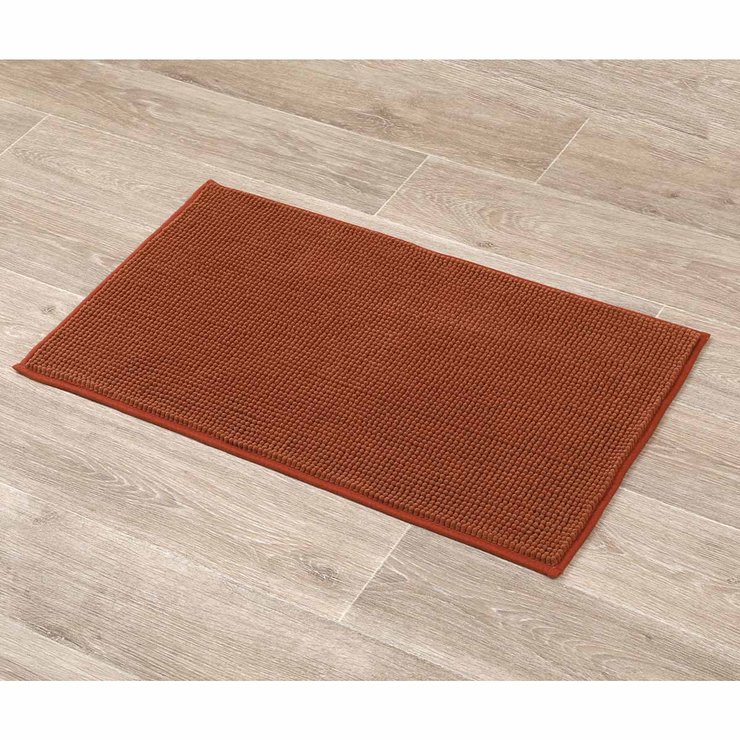 TAPIS MICROFIBRE BOULES UNI 45X75CM CUIVRE