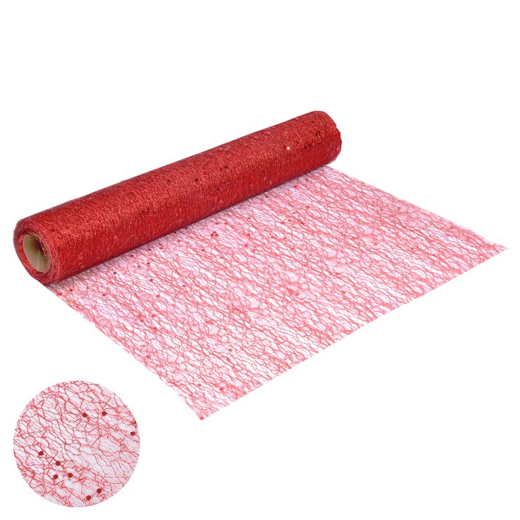CHEMIN TABLE SEQUINS 30CMX4M ROUGE