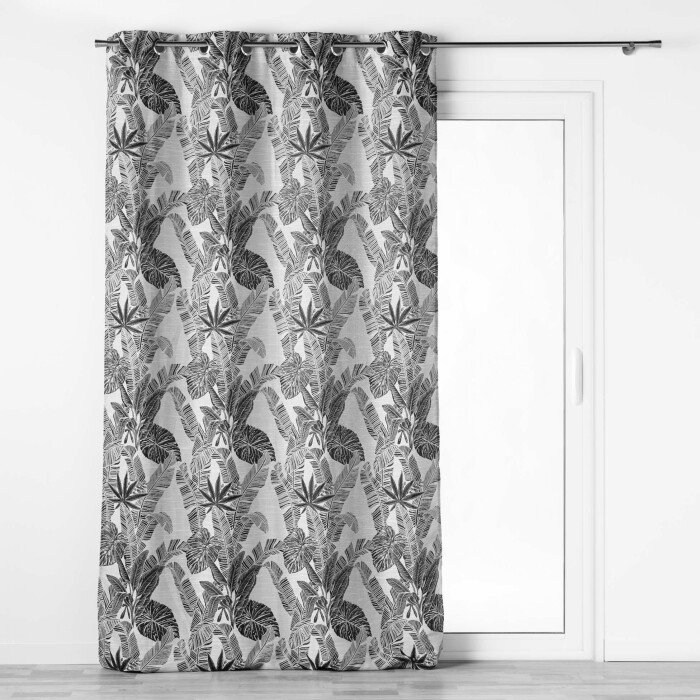RIDEAU A OEILLETS 140X260CM JACQUARD FAGGY NOIR