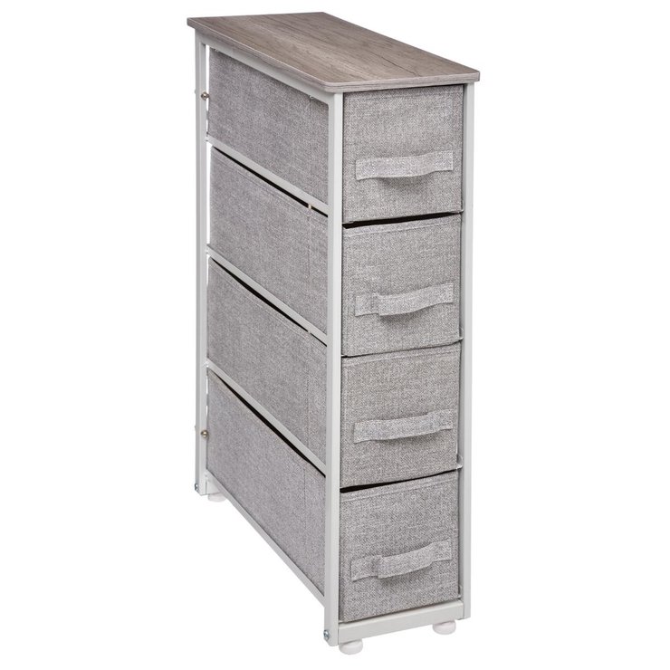 RANGEMENT 4 TIROIRS GRIS CLAIR