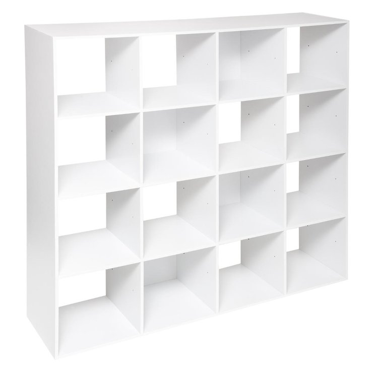 ETAGERE 16 CASES MIX BLANC