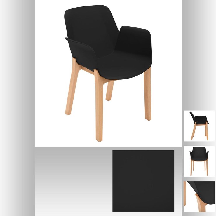 FAUTEUIL PIED BOIS NOIR ALBY
