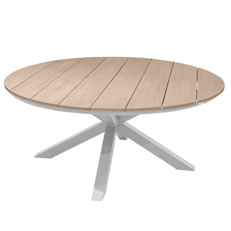 TABLE ORIENGO RONDE ACACIA BLANC 8 PLACES