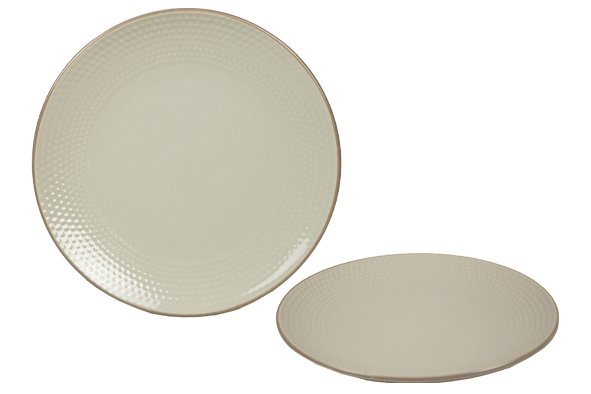 ASSIETTE PLATE 27CM DOTS BEIGE GRES