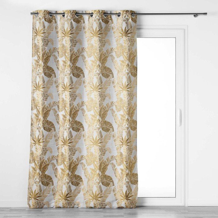 RIDEAU A OEILLETS 140X260CM JACQUARD FAGGY JAUNE