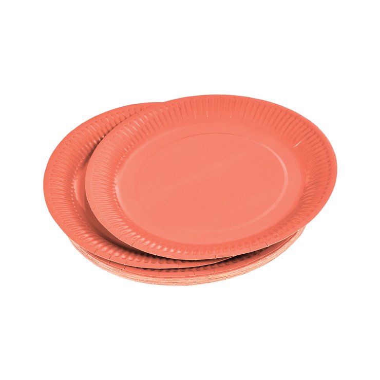 SET 20 ASSIETTES CARTON D.18CM TERRACOTTA