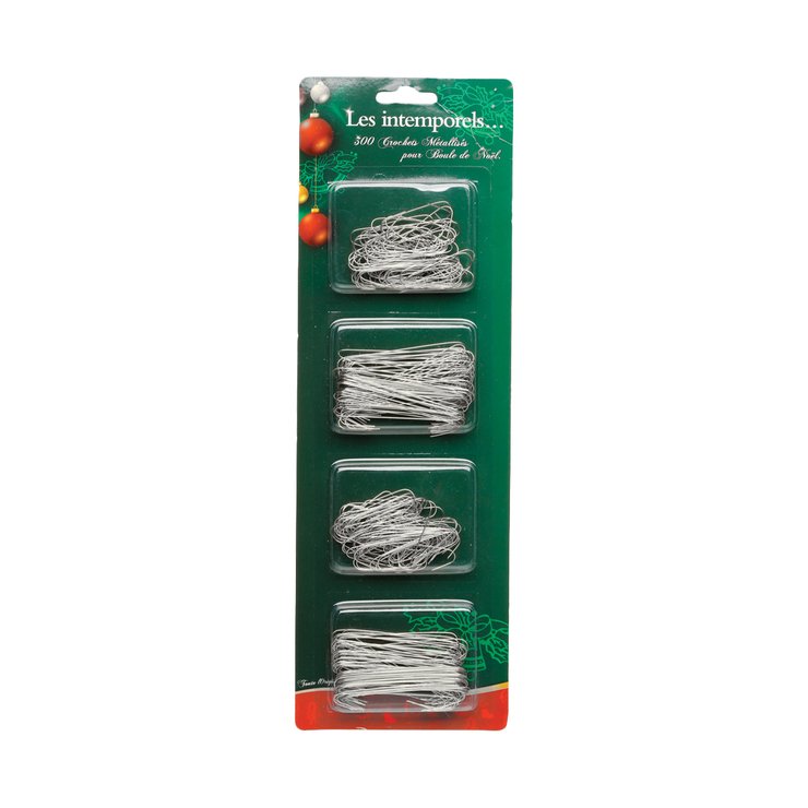 CROCHETS BOULE DE NOEL X300 PIECES METALISES