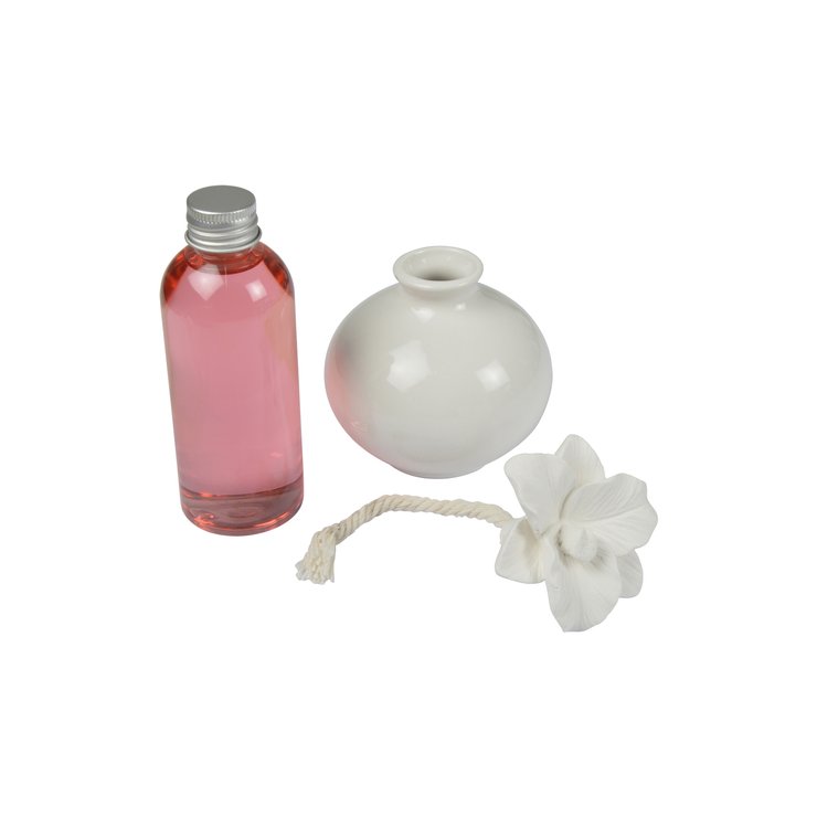 COFFRET DIFFUSEUR ET FLEUR CERAMIQUE 100ML ORCHIDEE