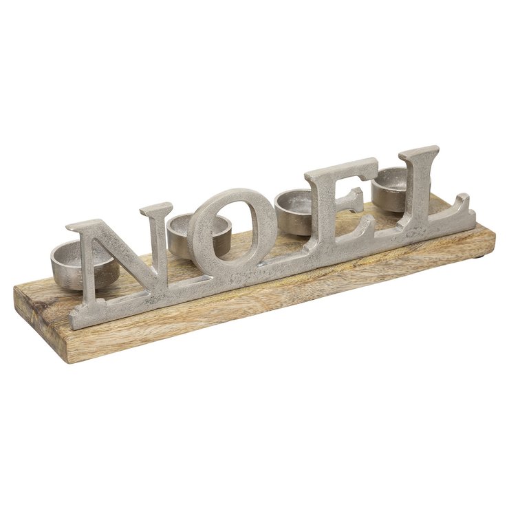 PHOTOPHORE NOEL BOIS METAL 37CM