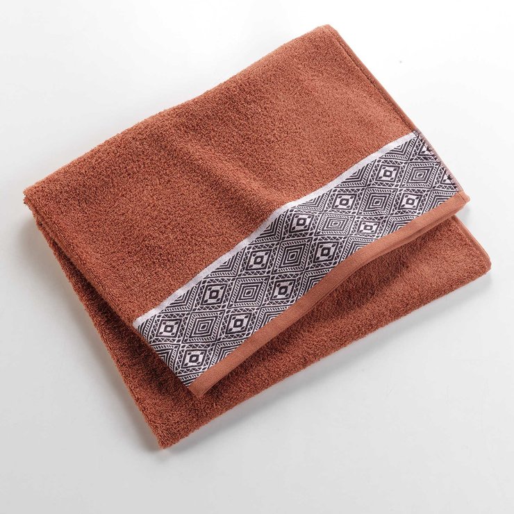 DRAP BAIN 90X150CM EPONGE JACQUARD ESTEBAN TERRACOTTA