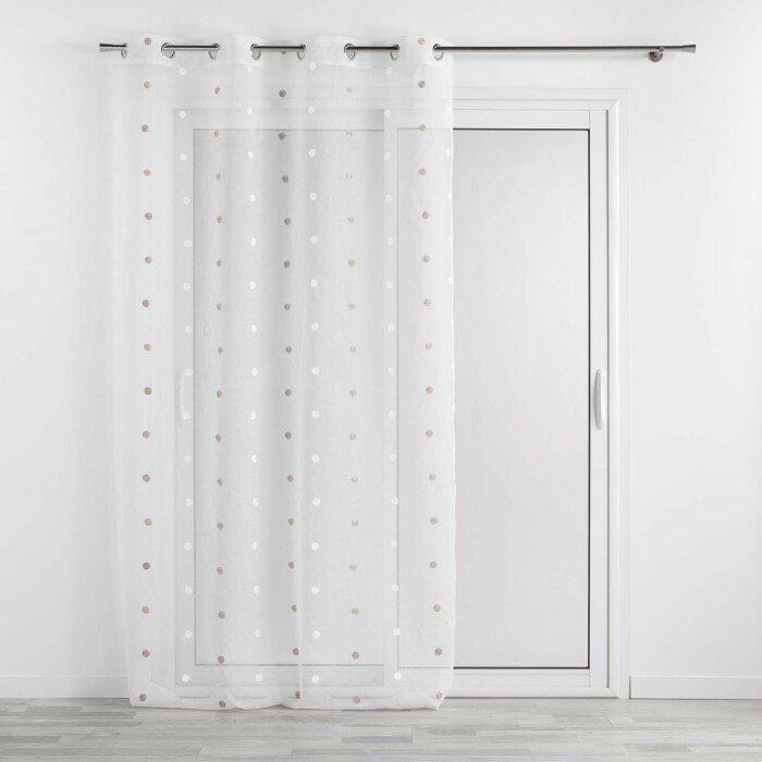 PANNEAU OEILLETS 140X240CM BRODE LORNA BLANC
