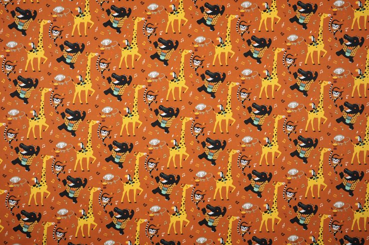 JAZZY CRETONNE 160CM COTON ORANGE-1