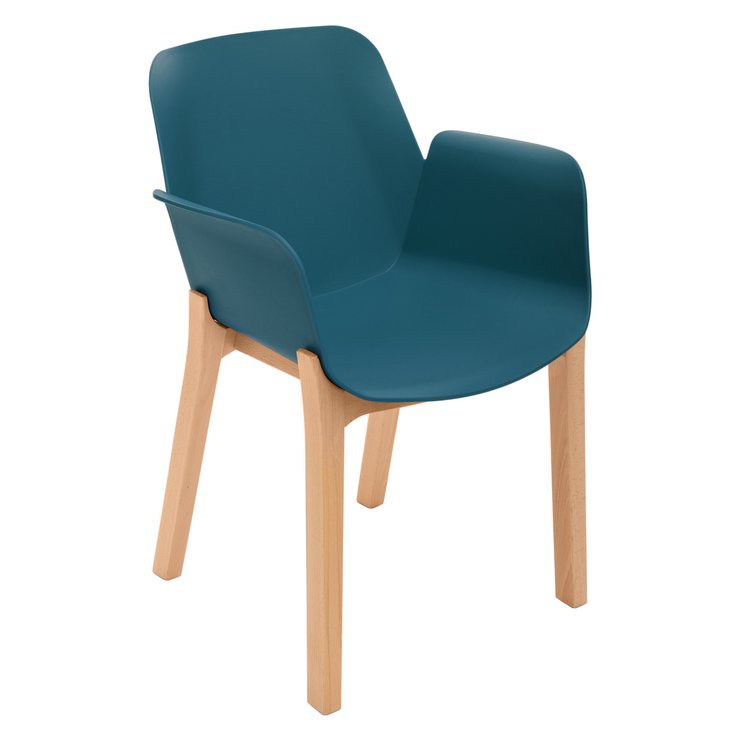 FAUTEUIL PIED BOIS NAVY ALBY